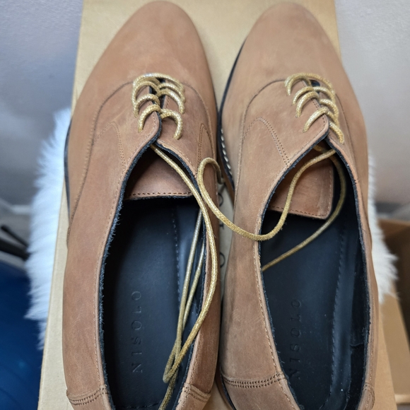 Nisolo Calano Oak Color Oxford Elegant  Leather Men's Shoes - Picture 8 of 12